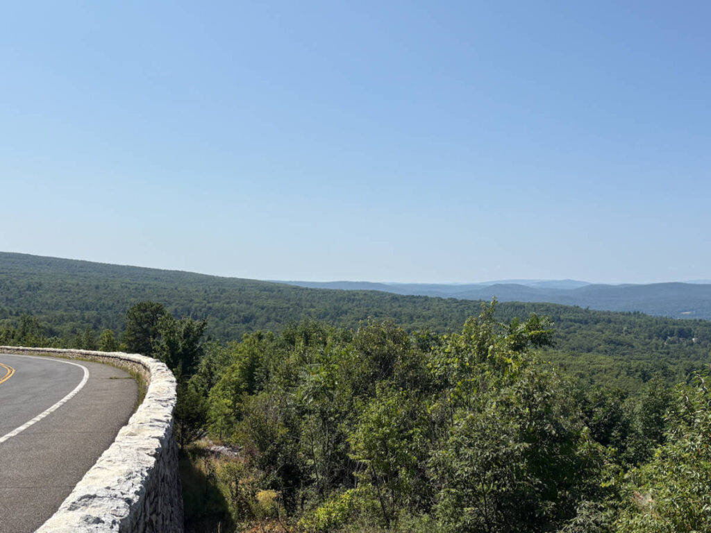 Clear blue sky over the scenic view of Hudson Valley’s landscapes
