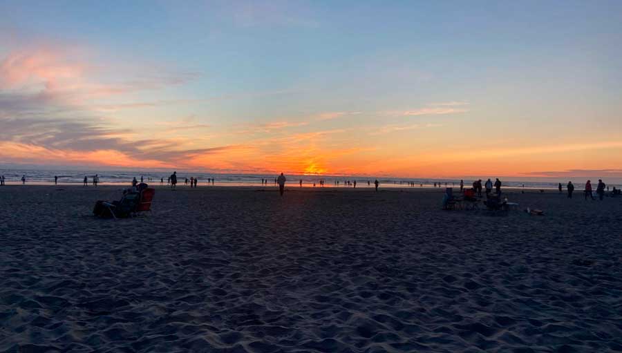 Colorful sky during sunset in Huntington Beach