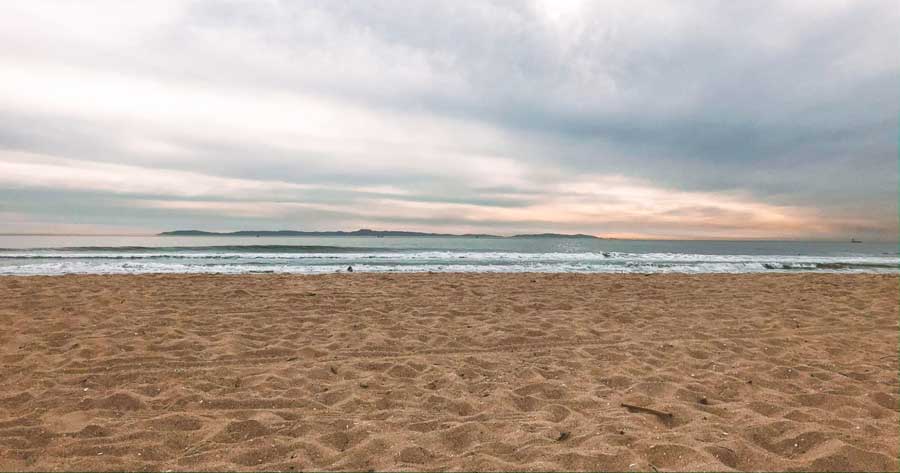 View of an empty Huntington State Beach