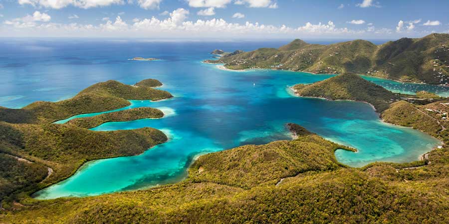 Overlooking view of the Hurricane Hole in St. John