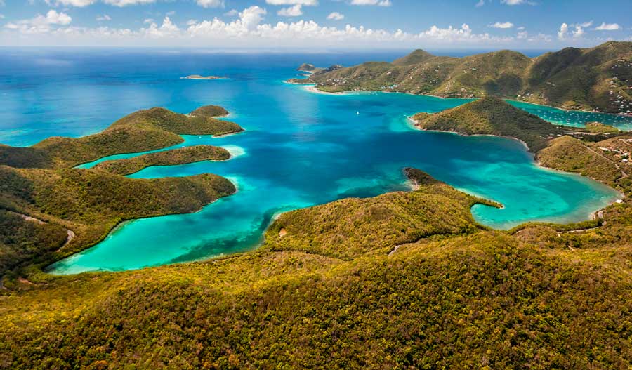 Scenic view of the Hurricane Hole in St. John