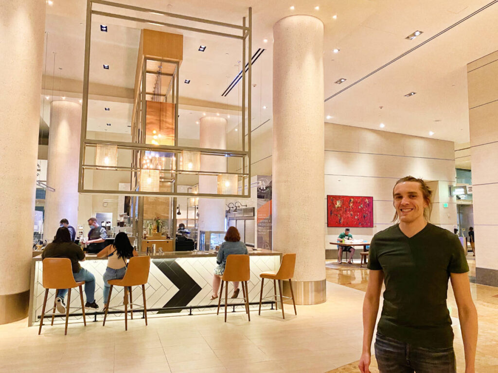 The author, Nate Hake in the lobby of the Hyatt Regency Convention Center hotel in Denver