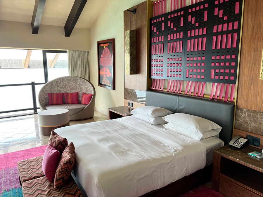 View of the bed inside Hyatt Ziva's room