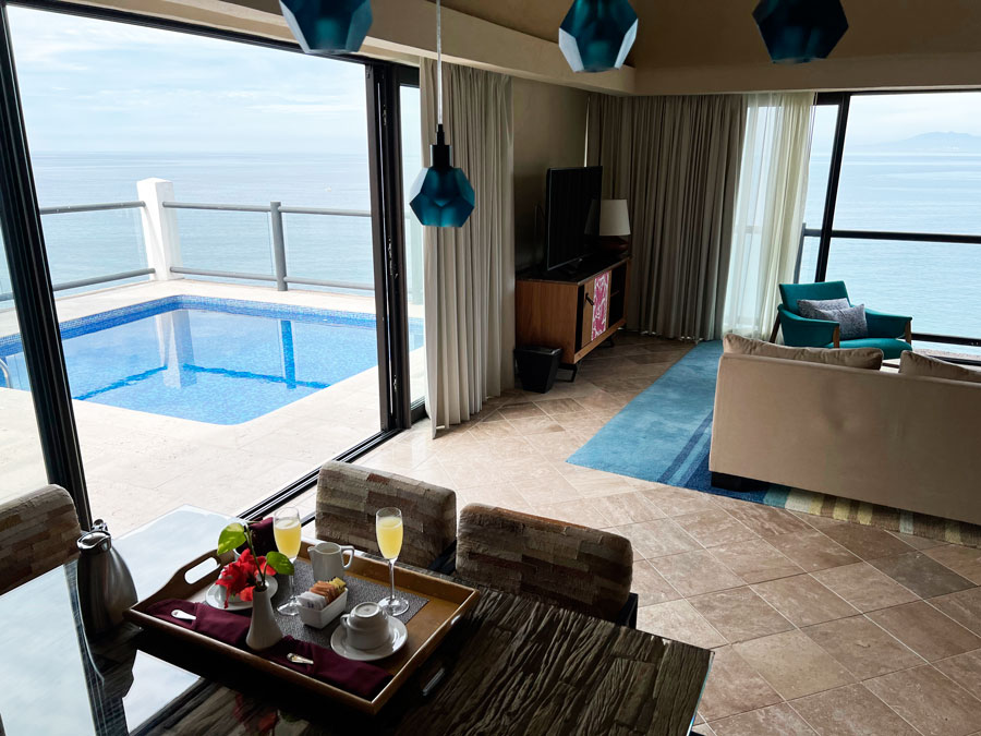 View from the living room interior with the ocean view in Hyatt Ziva