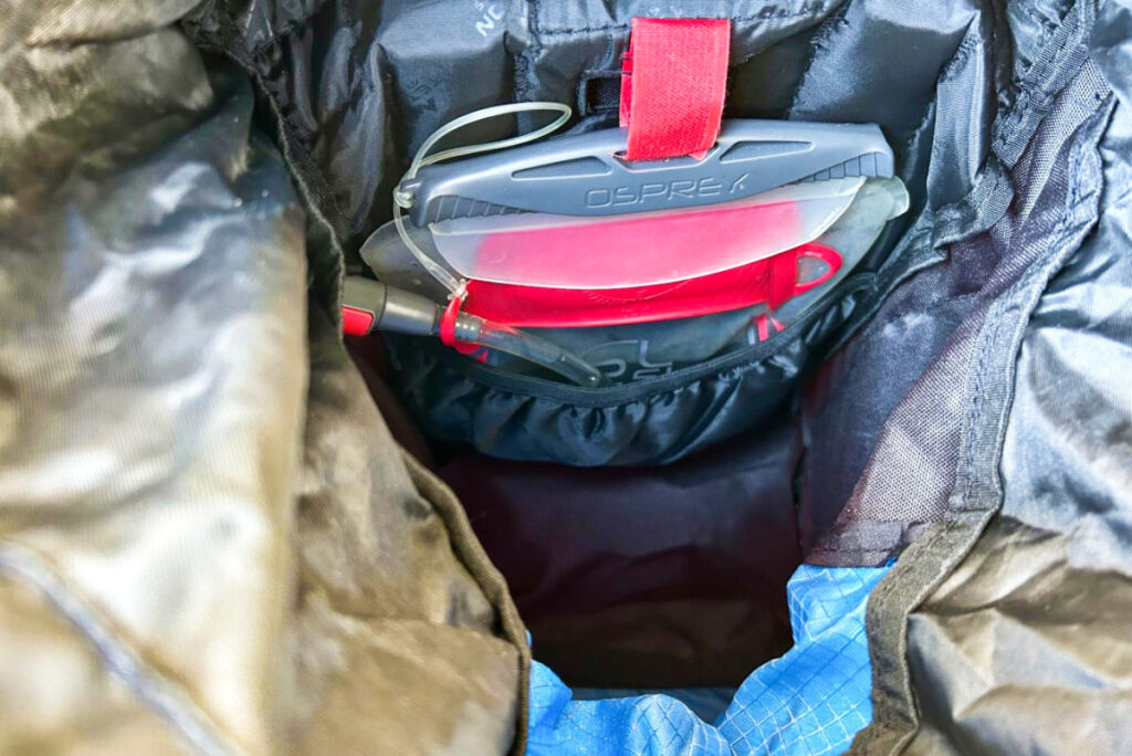 View of the hydration pack inside the Teton Sports Scout Backpack