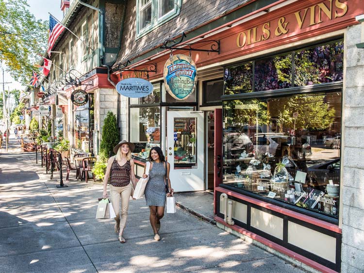 Two girls shopping and walking on the streets