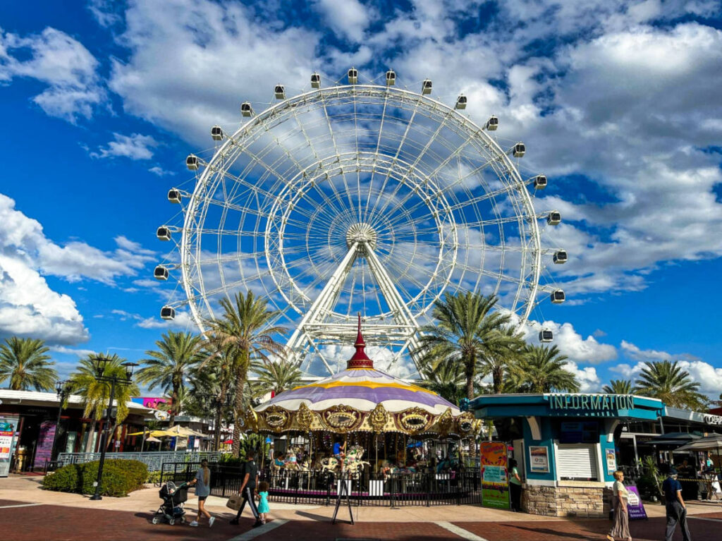 View of the huge Ferris wheel at the Icon Park