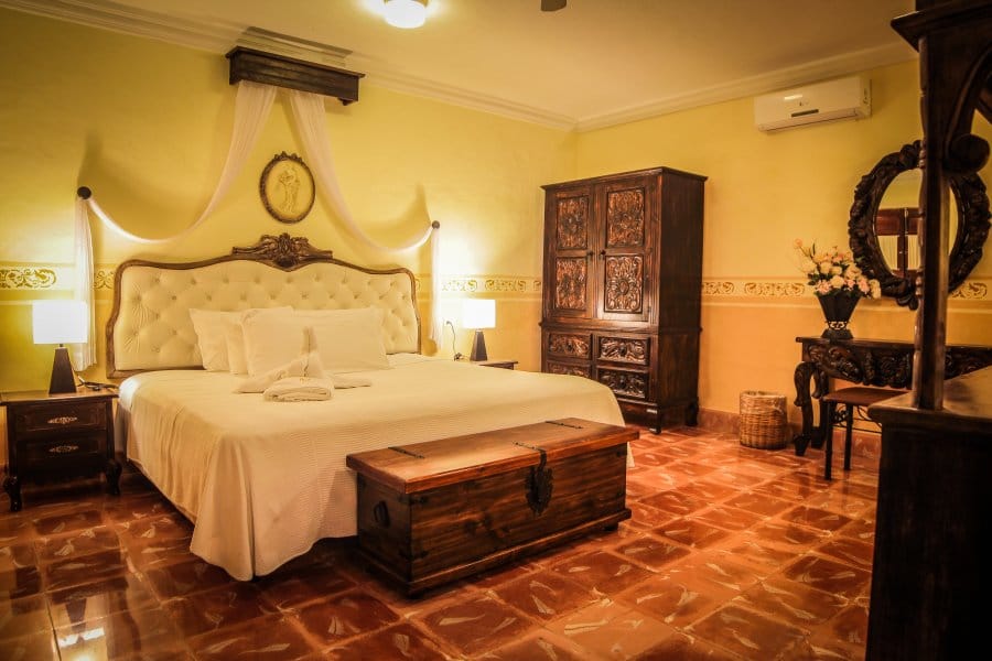 View inside the hotel bedroom of Casa Marlene
