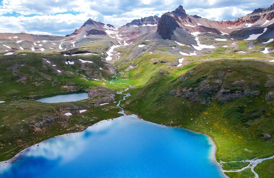 Scenic view from the Ice Lake and the mountains around it