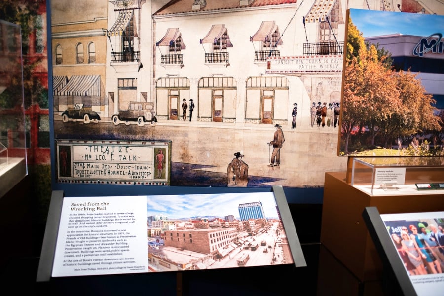 An exhibit about the history of the state at the Idaho State Museum