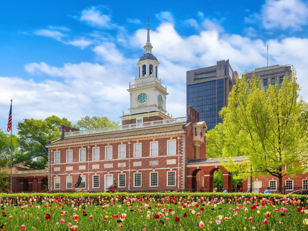 The Independence Hall from the outside in Philadelphia