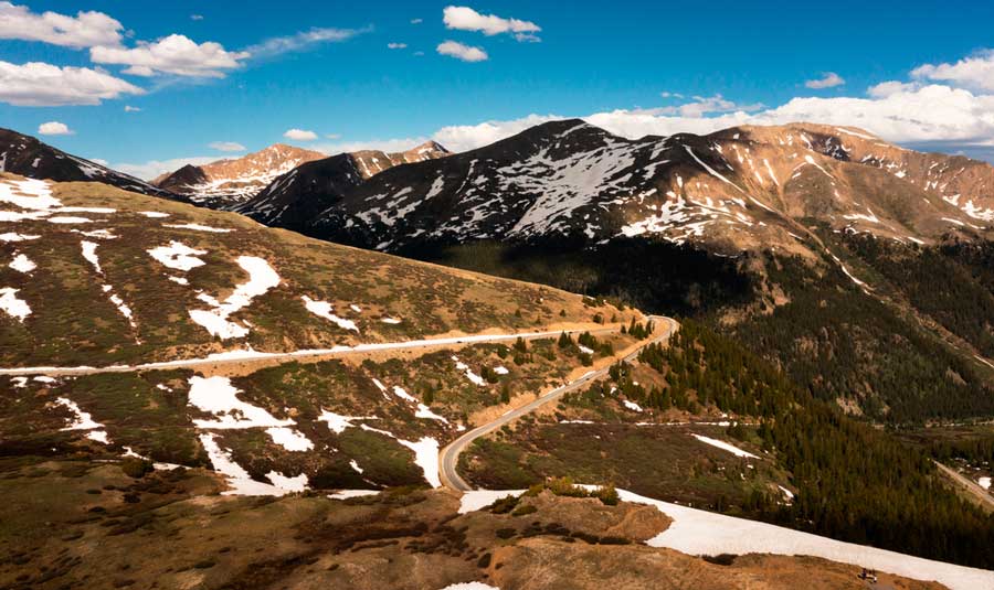 The Independence Mountain covered with snow in Colorado
