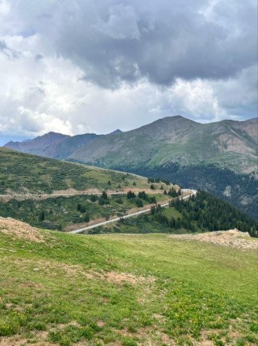View of the winding and scenic Independence Pass highway