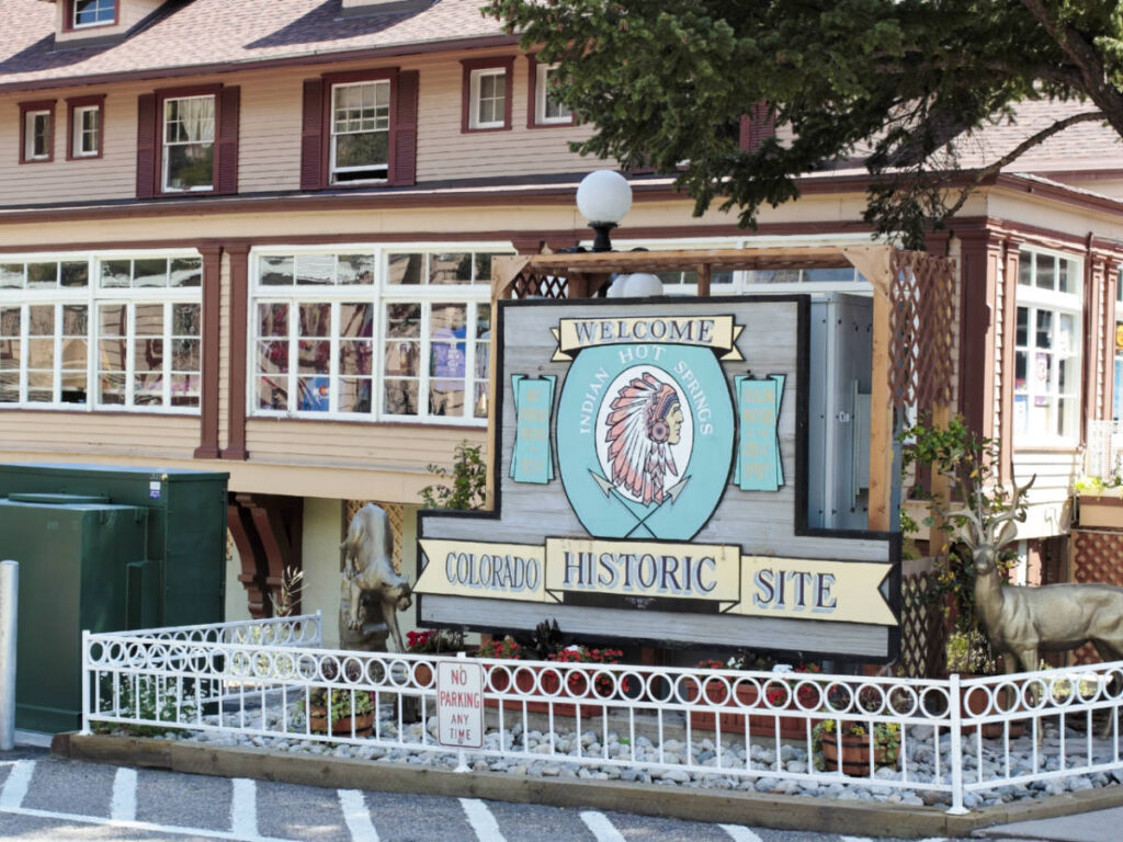 View of the signage of Indian Hot Springs