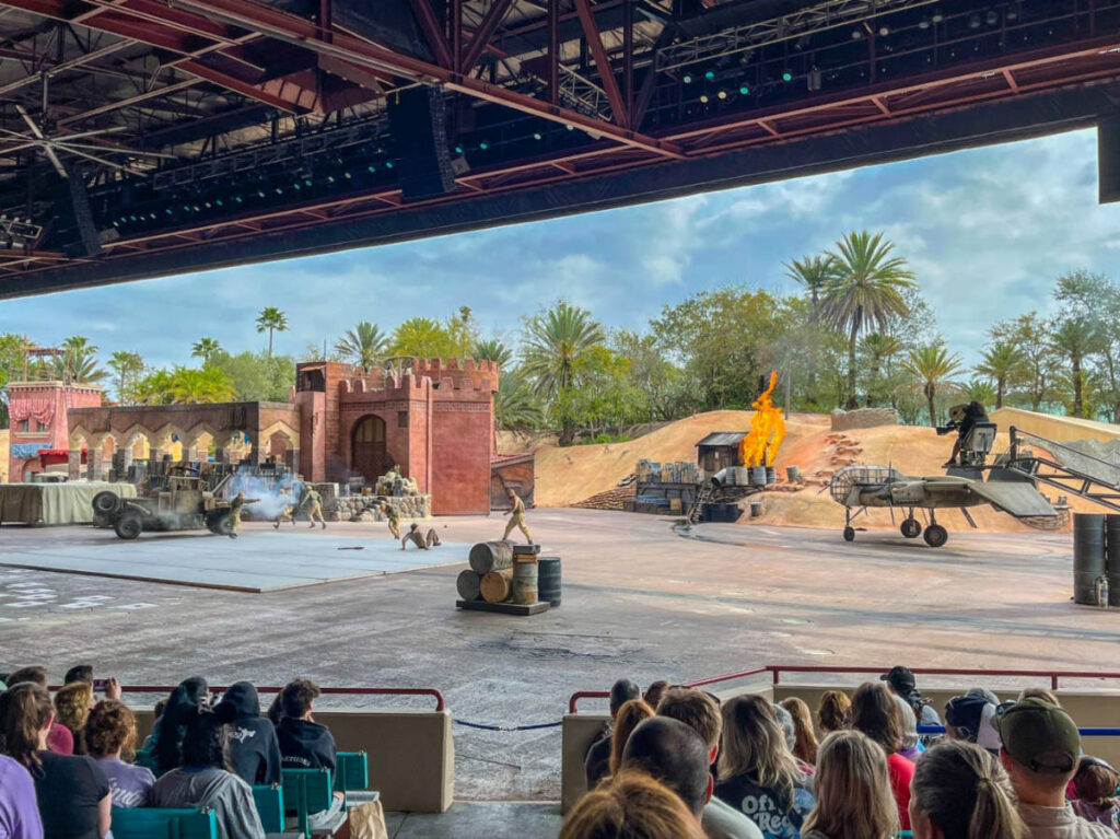 Stunt actors performing at Indiana Jones Epic Stunt Spectacular