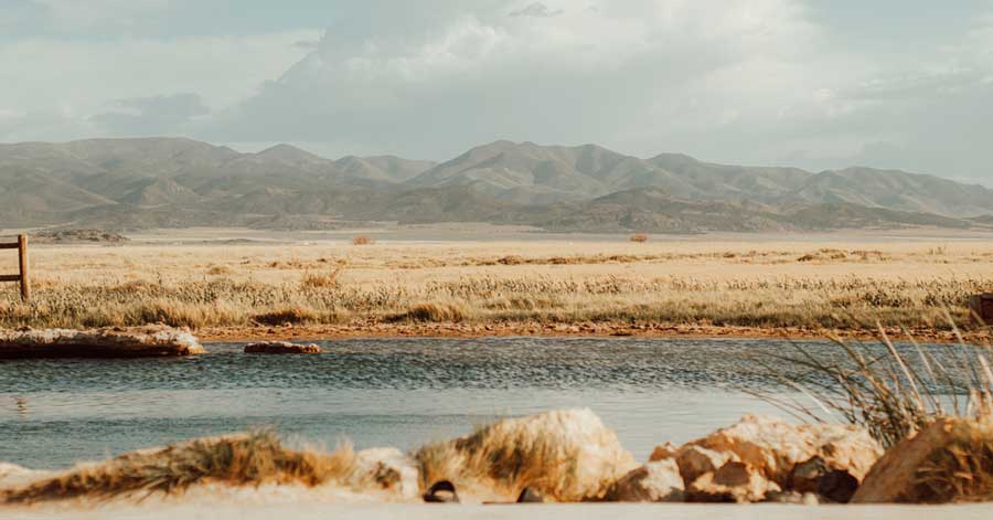 View at the Inlet Park Hot Springs in Utah