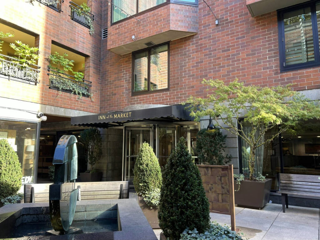 View of the entrance to Inn at the Market hotel