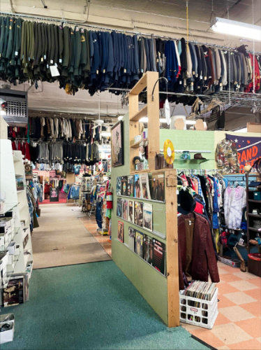 View of the Hollywood vintage clothes inside the Kerns