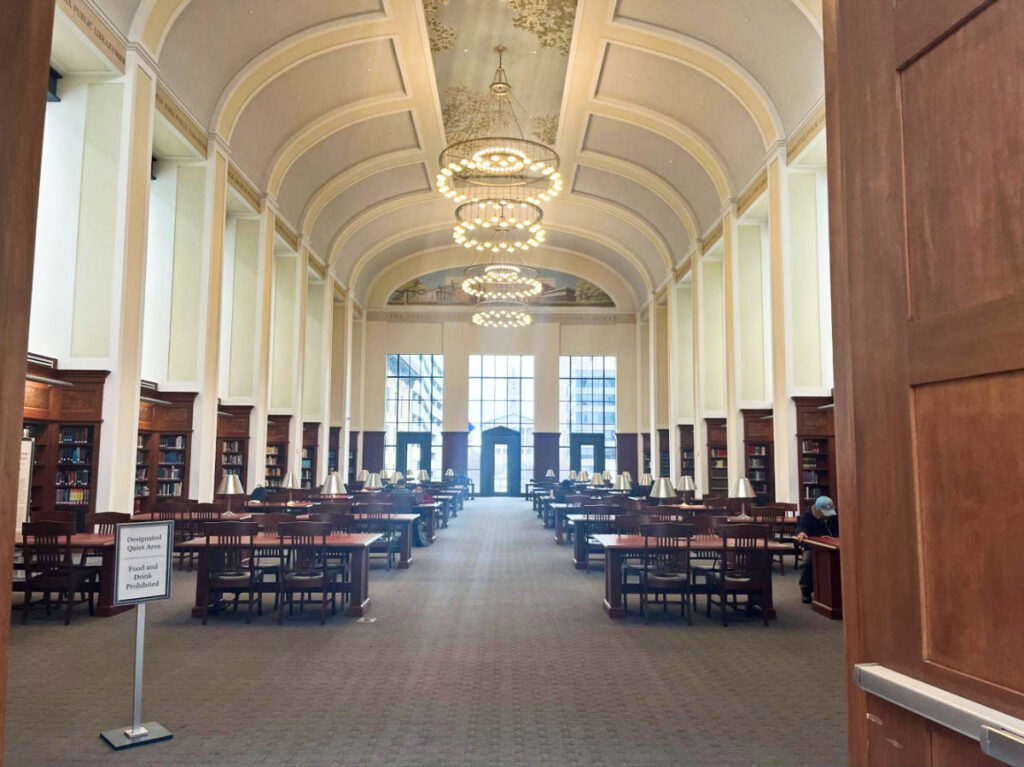 View inside one of the reading rooms of Nashville Public Library