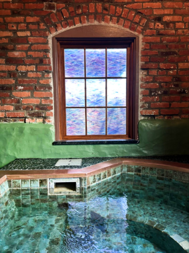 View of the interior of one of the rooms in Soak on the Sound