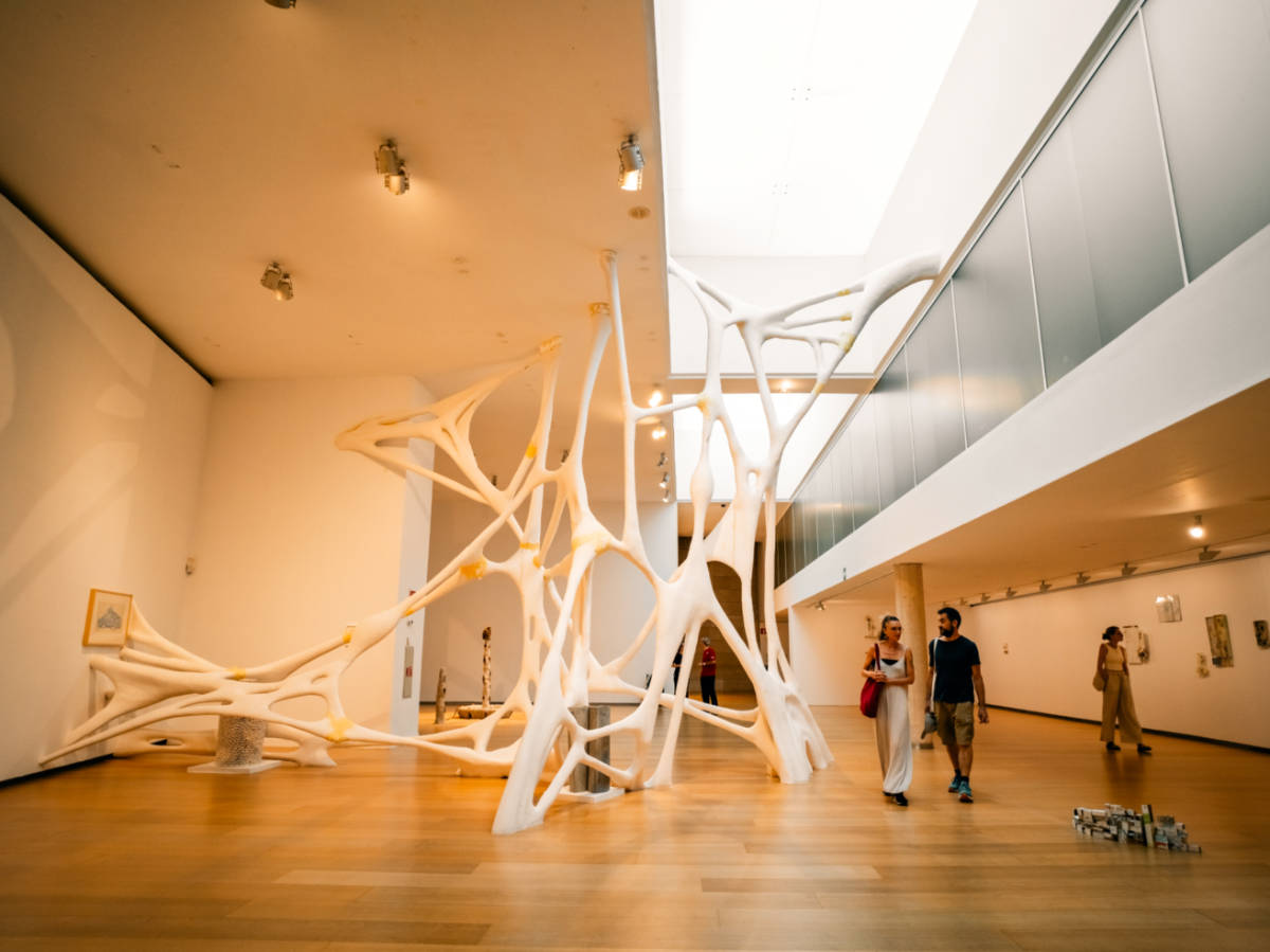 An art exhibition inside the Valencian Institute of Modern Art