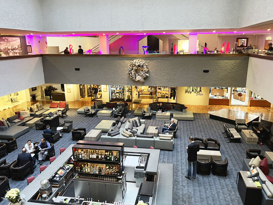 View of the lounge area form the second floor