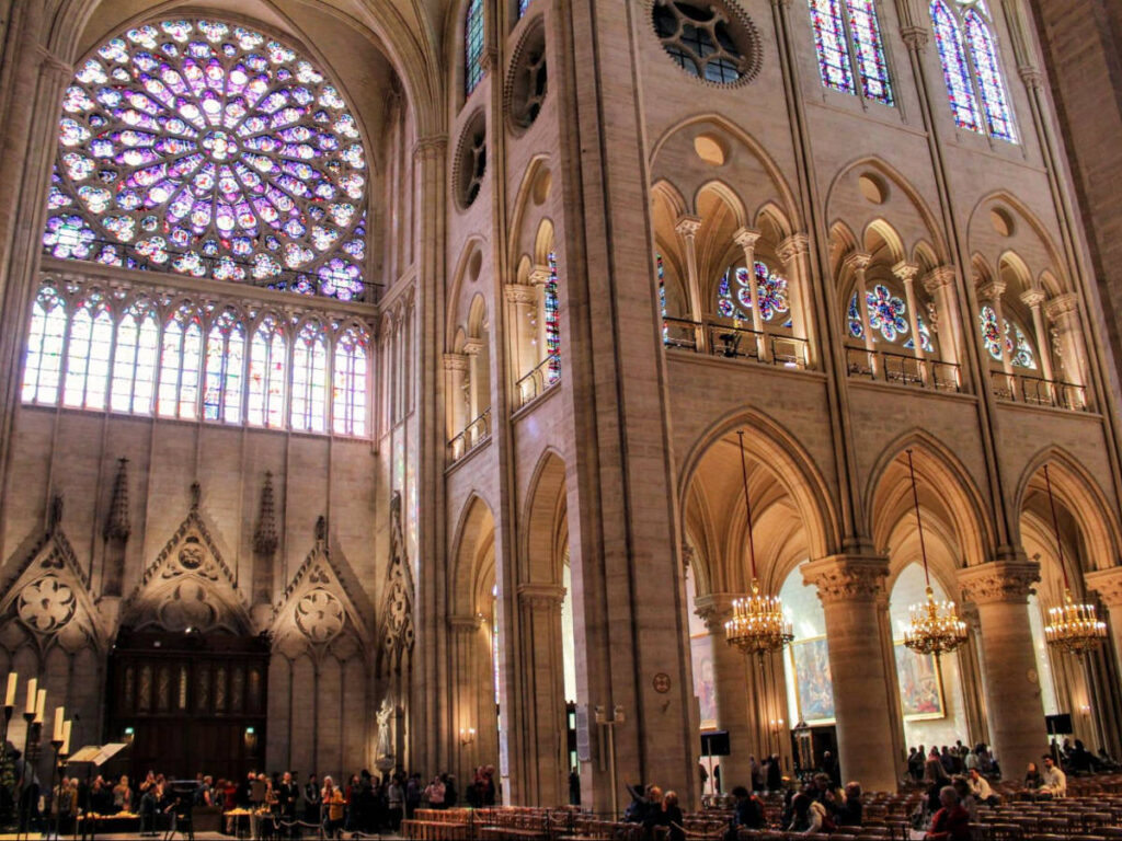View from the inside of the Notre Dame Cathedral