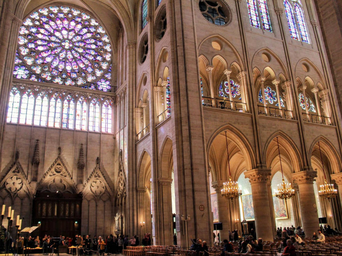 View from the inside of the Notre Dame Cathedral