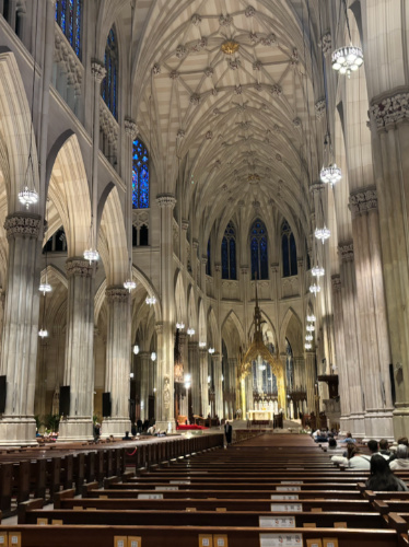 View of the intricate interior of St. Patrick’s Cathedral