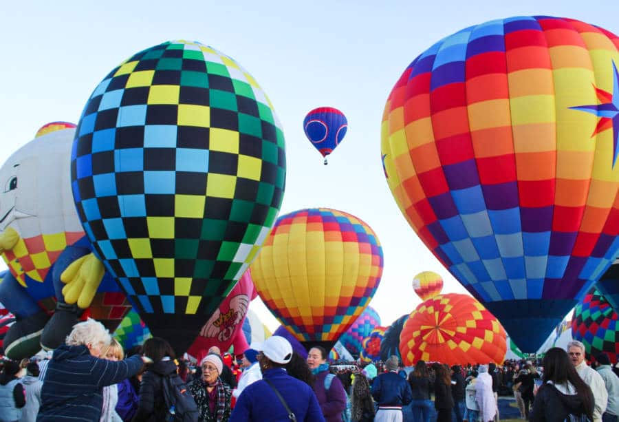 View of the people at the International Balloon Fiesta in Albuquerque