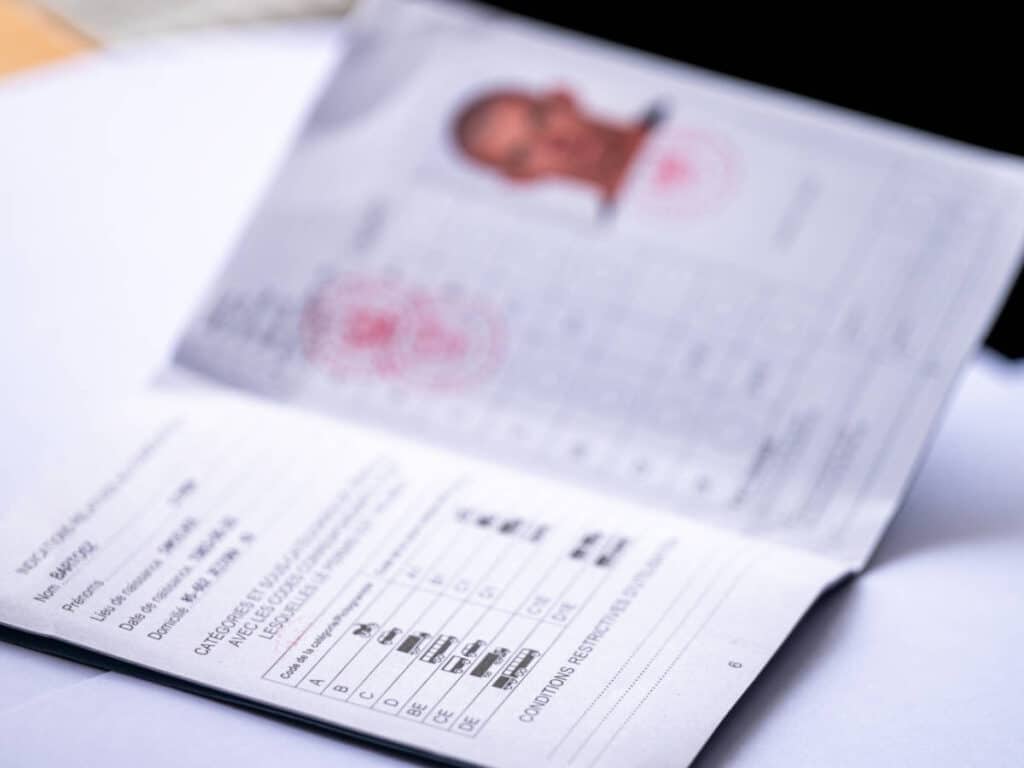 View of a International Driving License