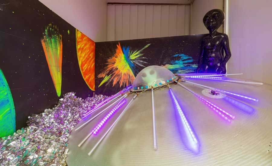 One of the displays inside the International UFO Museum and Research Center