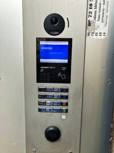 The interface of the apartment's interphone in Paris