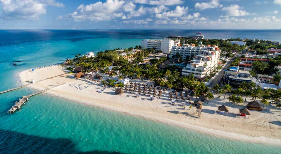 Aerial view of Isla Mujeres