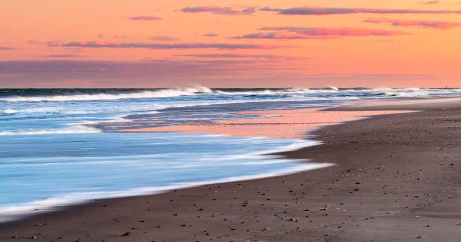 Colorful sky during sunset in Island Beach State Park