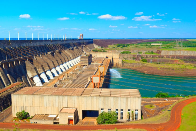View of Itaipu Dam in Brazil