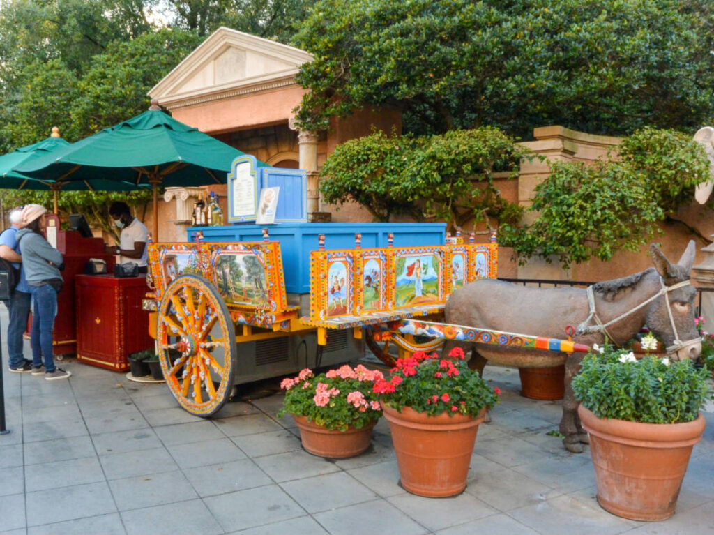 A vendor at the Italy pavilion