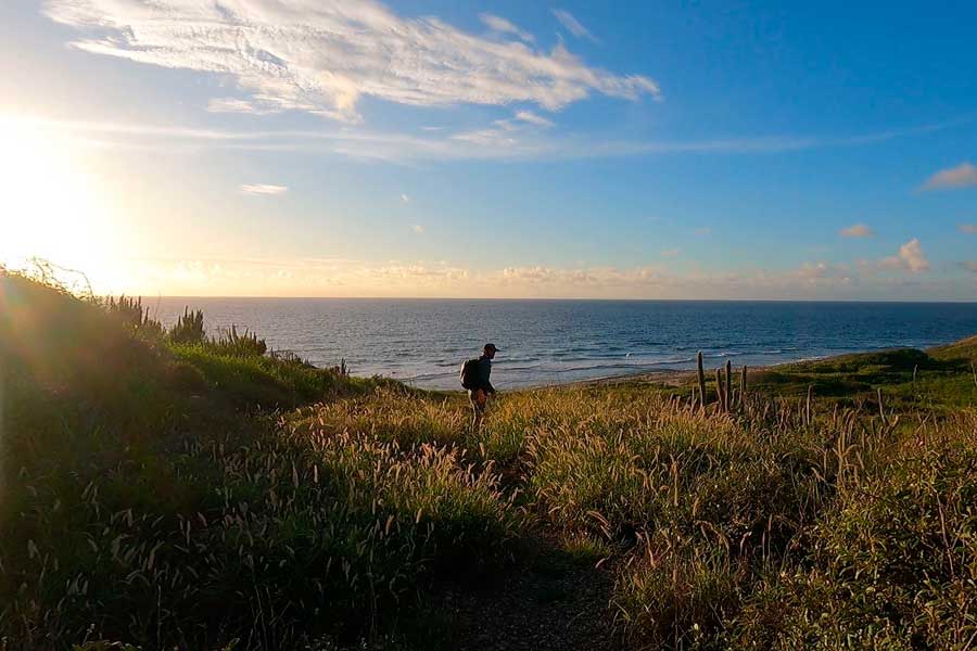 The author during his hike in Jack & Isaac Bay Trail at sunrise