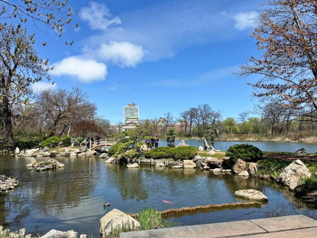 View at the Jackson Park’s Japanese Garden in the morning