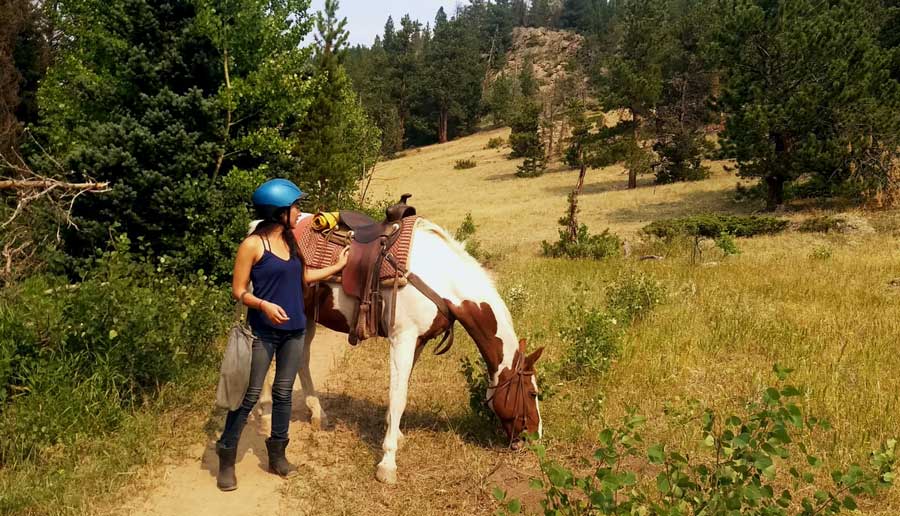 The author on a Jackson Stables’ horseback tour