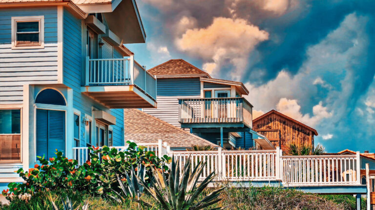 View of the coastal homes along the Jacksonville Beach