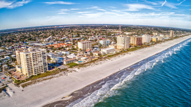 Aerial view of the beach of Jacksonville