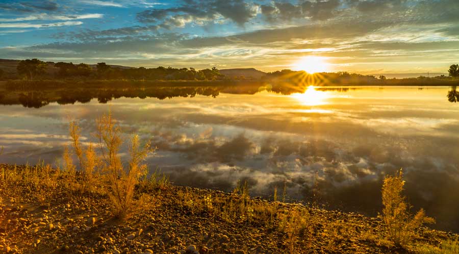 The James M. Robb Colorado River State Park during sunrise