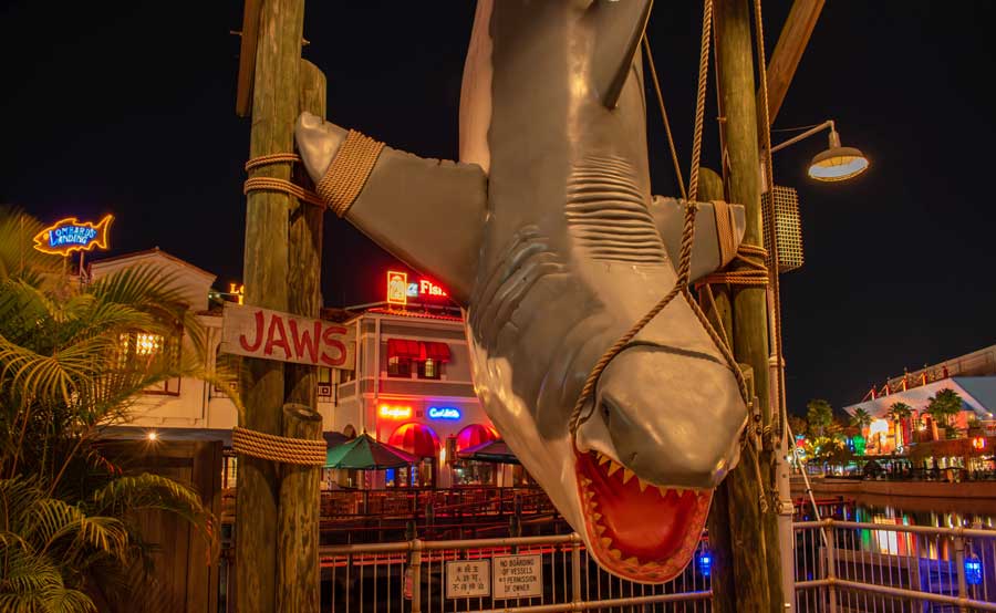 A shark from the Jaws movie in Universal Studios Hollywood