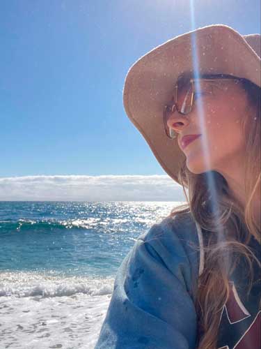 The author admiring the view at the Newport Beach