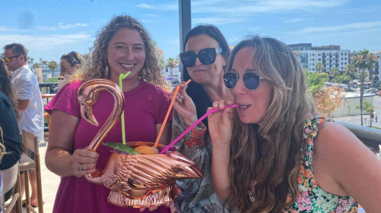 Jess Levy enjoying her day with her friends