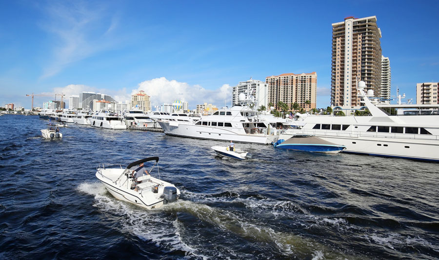 Boats on display for Fort Lauderdale International Boat Show