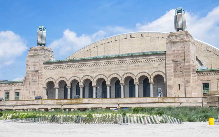 View of the Boardwalk Hall from the outside in Atlantic City