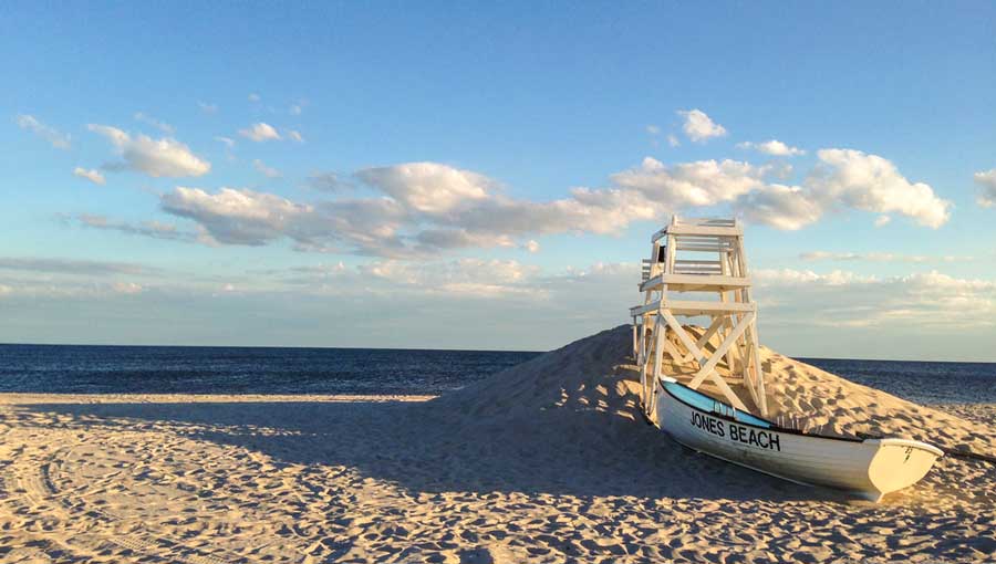 A lifeguard chair in Jones Beach State Park