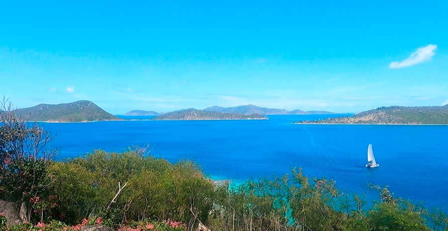 Overlooking view of the Jost Van Dyke and Tortola from afar